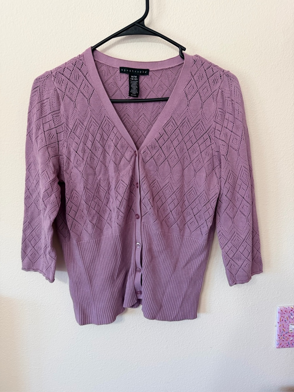 Apostrophe button cardigan size M